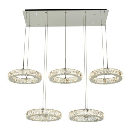 Plc Lighting PLC1 Ceiling Five Ring Pendant from the Equis Collection 90070PC